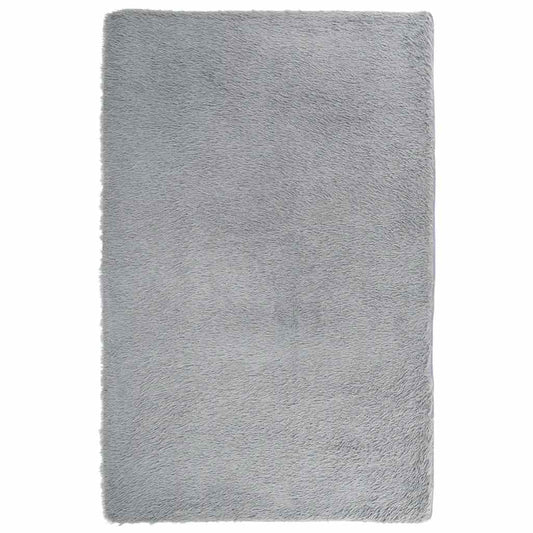 Teppich Shaggy Hochflor NAVARRA Silbergrau 130x200 cm Polyester