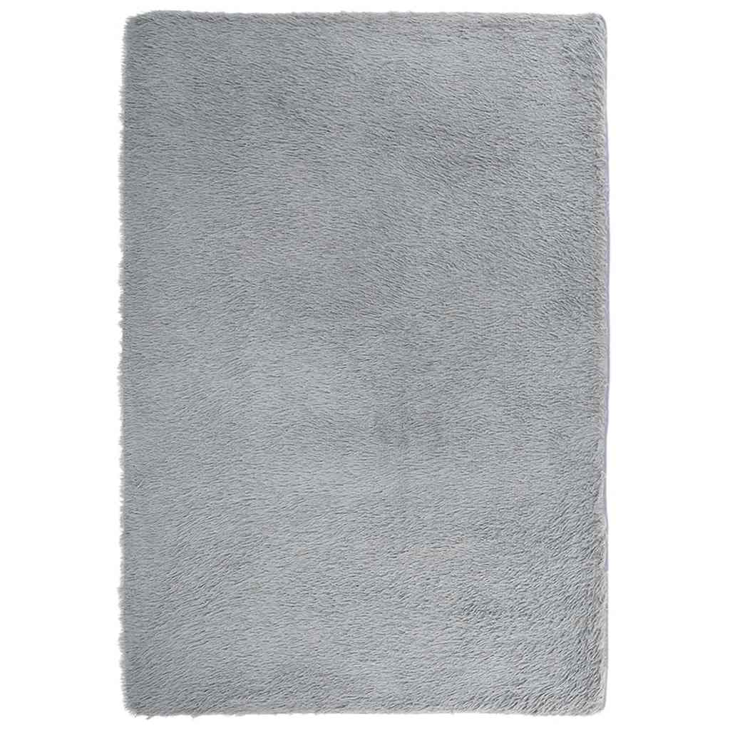 Teppich Shaggy Hochflor NAVARRA Silbergrau 200x290 cm Polyester