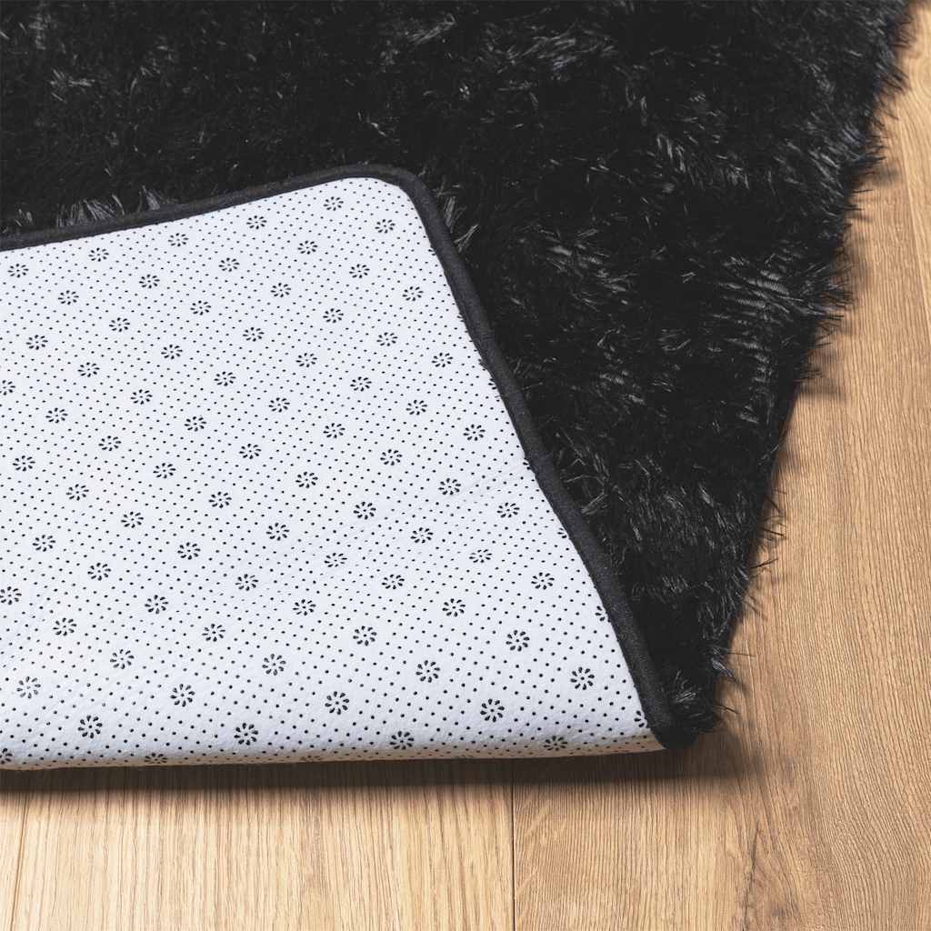 Teppich Shaggy Hochflor NAVARRA Schwarz 240x340 cm Polyester