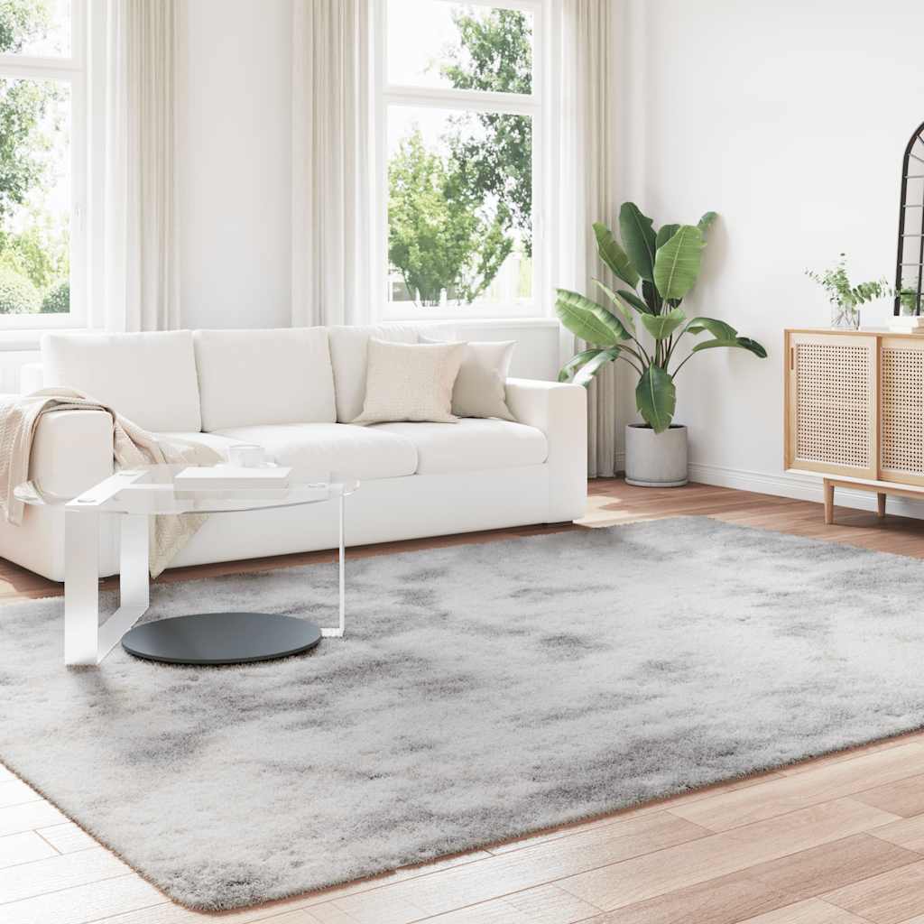 Teppich Shaggy Hochflor NAVARRA Hellgrau 240x340 cm Polyester