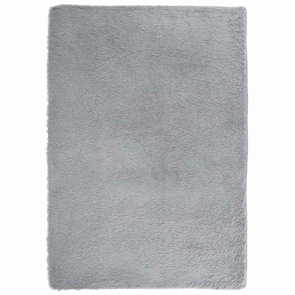 Teppich Shaggy Hochflor NAVARRA Silbergrau 240x340 cm Polyester