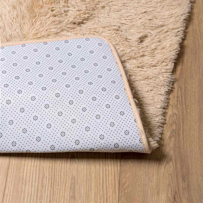 Teppich Shaggy Hochflor NAVARRA Beige 120x120 cm Polyester