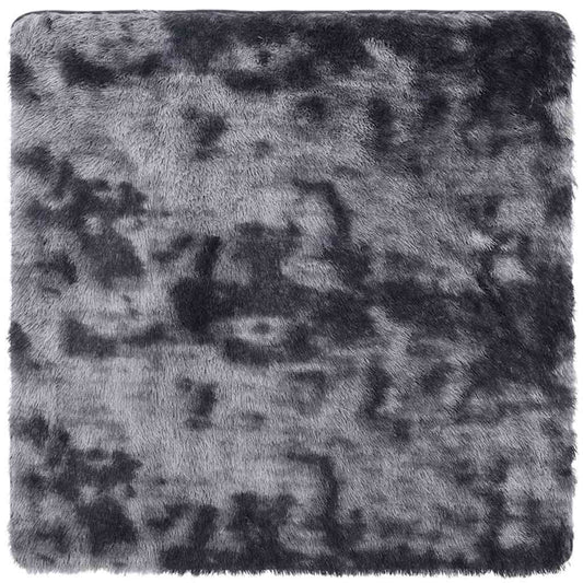 Teppich Shaggy Hochflor NAVARRA Dunkelgrau 120x120 cm Polyester