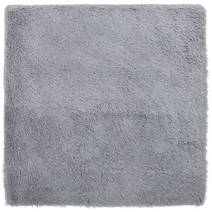 Teppich Shaggy Hochflor NAVARRA Silbergrau 120x120 cm Polyester