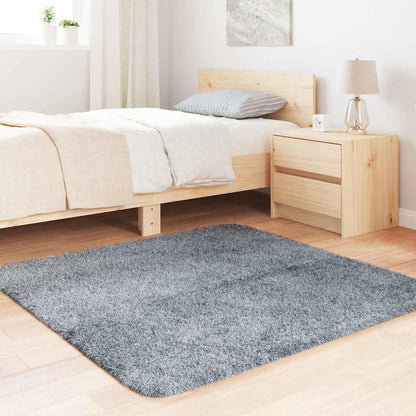 Teppich Shaggy Hochflor NAVARRA Silbergrau 120x120 cm Polyester
