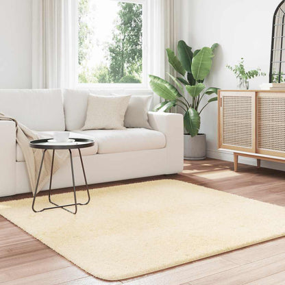 Teppich Shaggy Hochflor NAVARRA Creme 160x160 cm Polyester