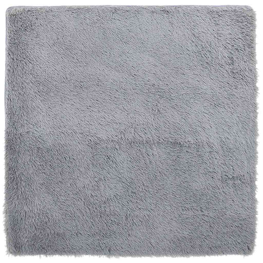 Teppich Shaggy Hochflor NAVARRA Silbergrau 160x160 cm Polyester