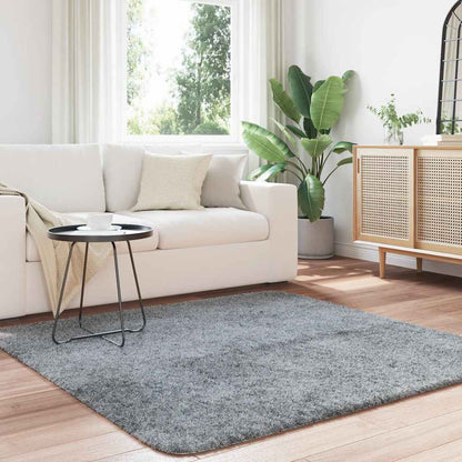 Teppich Shaggy Hochflor NAVARRA Silbergrau 160x160 cm Polyester