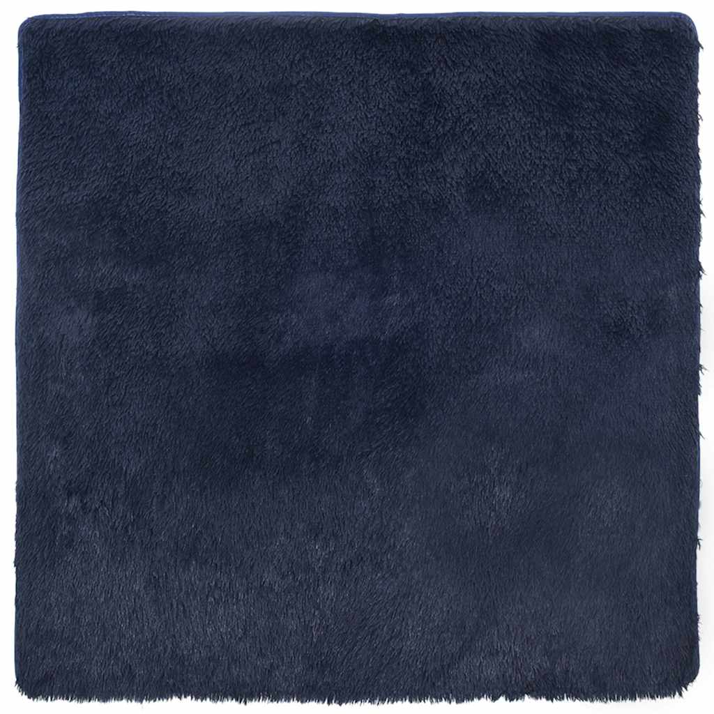 Teppich Shaggy Hochflor NAVARRA Marineblau 200x200 cm Polyester