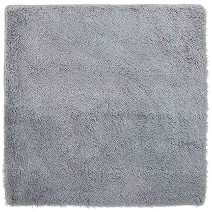 Teppich Shaggy Hochflor NAVARRA Silbergrau 200x200 cm Polyester