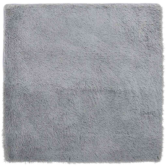 Teppich Shaggy Hochflor NAVARRA Silbergrau 200x200 cm Polyester