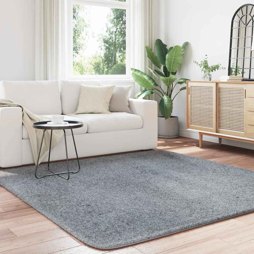 Teppich Shaggy Hochflor NAVARRA Silbergrau 200x200 cm Polyester
