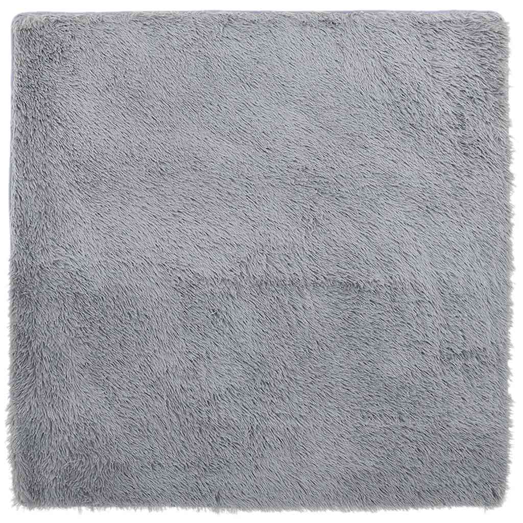 Teppich Shaggy Hochflor NAVARRA Silbergrau 240x240 cm Polyester