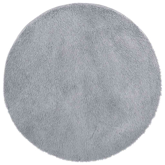 Teppich Shaggy Hochflor NAVARRA Silbergrau 100x100 cm Polyester