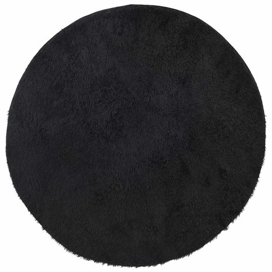 Teppich Shaggy Hochflor NAVARRA Schwarz 120x120 cm Polyester
