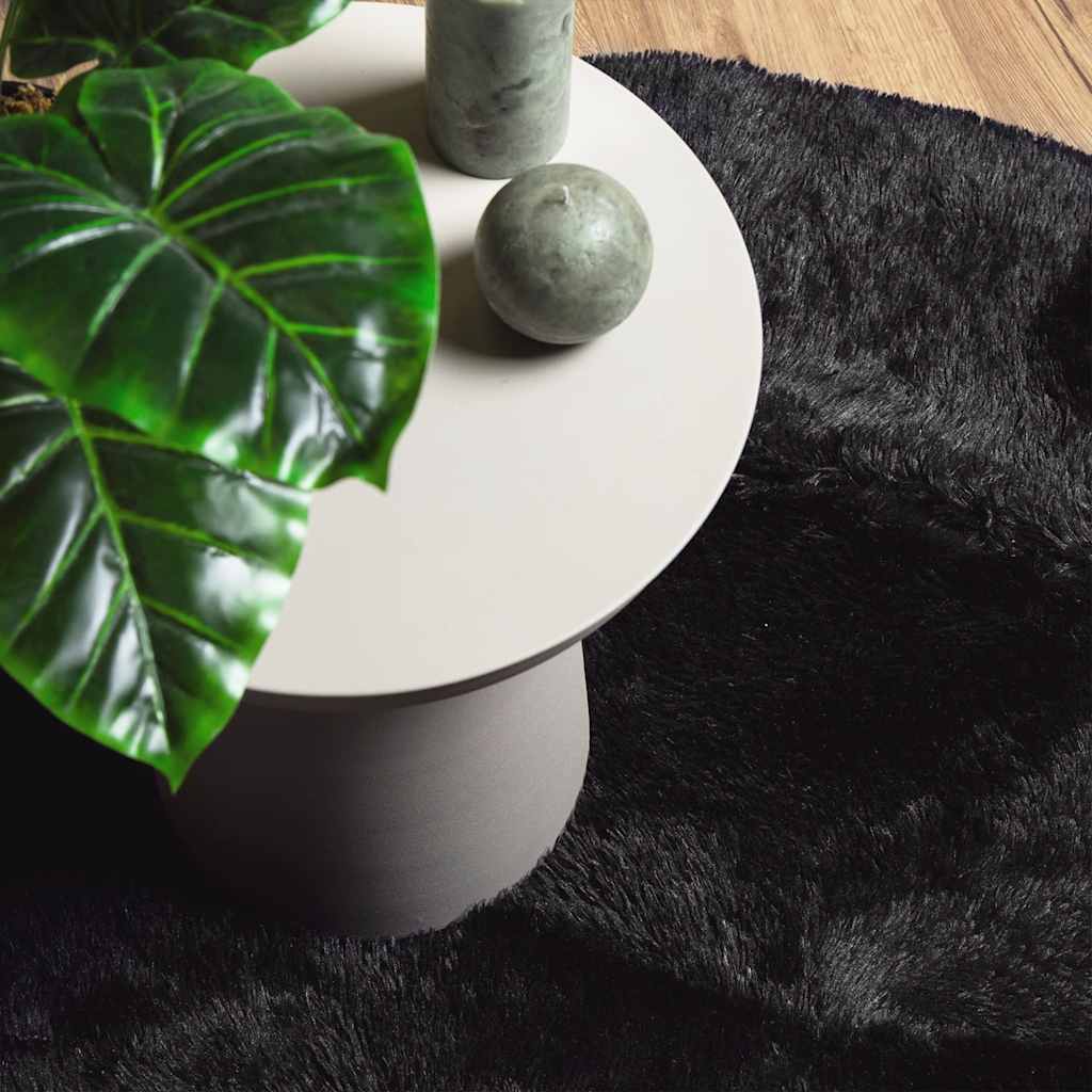 Teppich Shaggy Hochflor NAVARRA Schwarz 120x120 cm Polyester