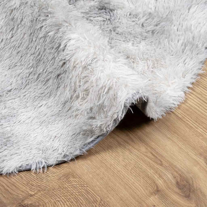 Teppich Shaggy Hochflor NAVARRA Hellgrau 120x120 cm Polyester