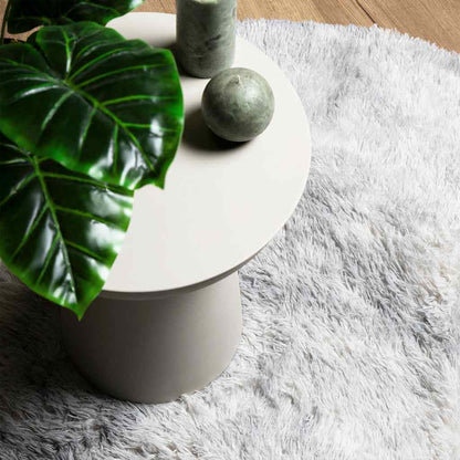 Teppich Shaggy Hochflor NAVARRA Hellgrau 120x120 cm Polyester