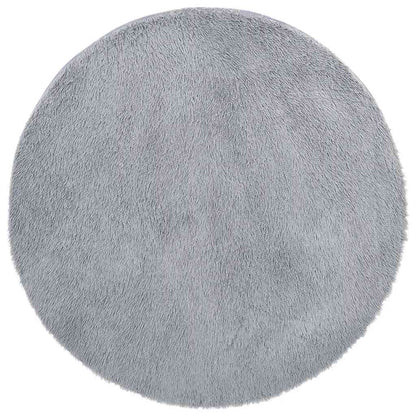 Teppich Shaggy Hochflor NAVARRA Silbergrau 120x120 cm Polyester