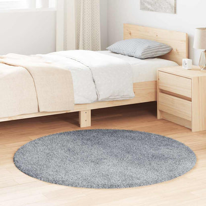 Teppich Shaggy Hochflor NAVARRA Silbergrau 120x120 cm Polyester