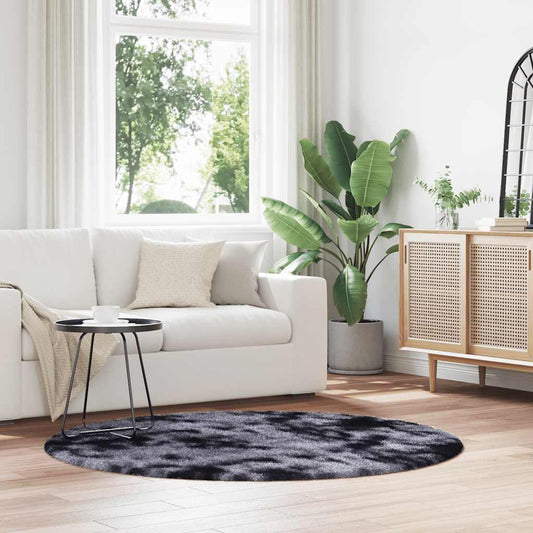 Teppich Shaggy Hochflor NAVARRA Dunkelgrau 160x160 cm Polyester