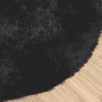 Teppich Shaggy Hochflor NAVARRA Schwarz 200x200 cm Polyester