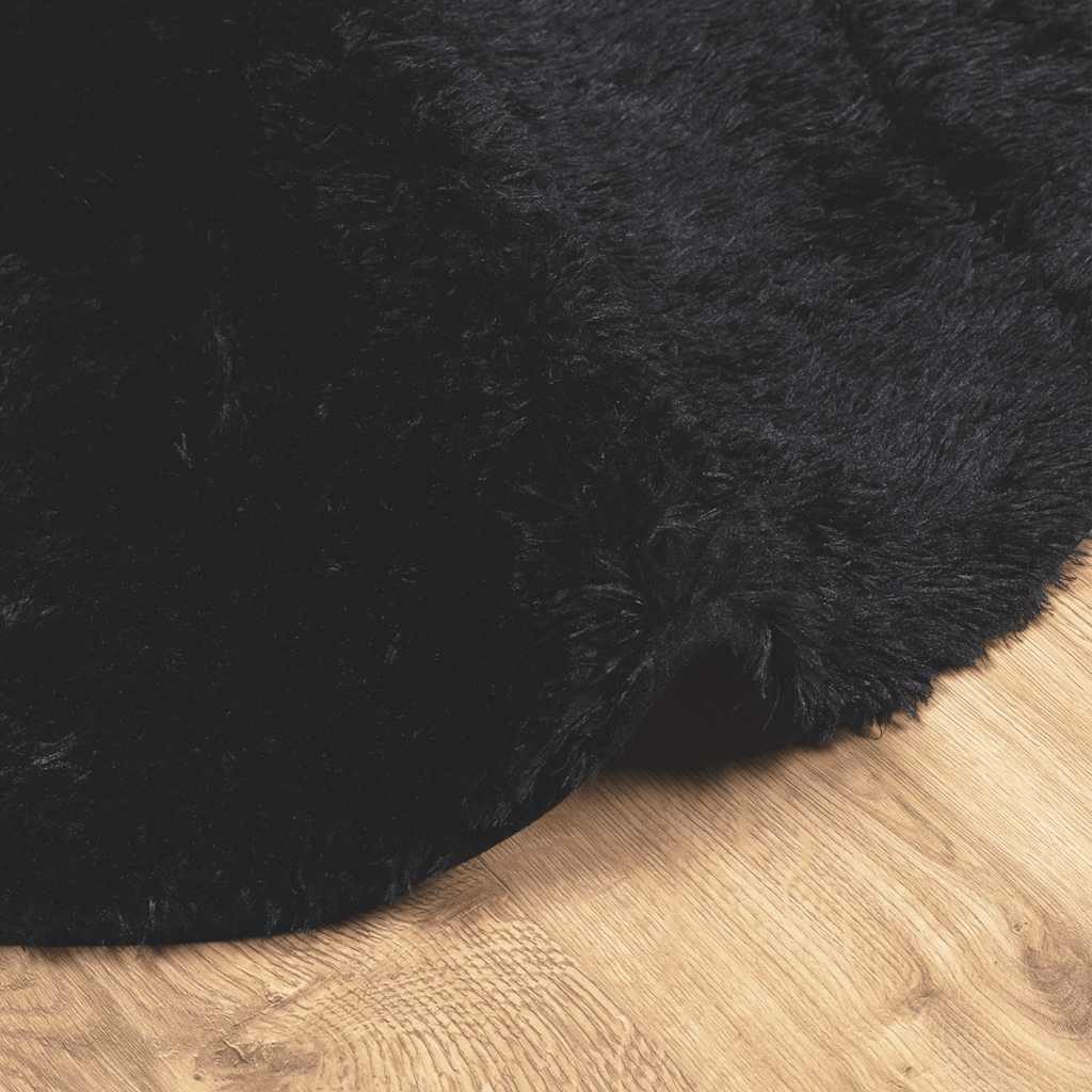 Teppich Shaggy Hochflor NAVARRA Schwarz 200x200 cm Polyester
