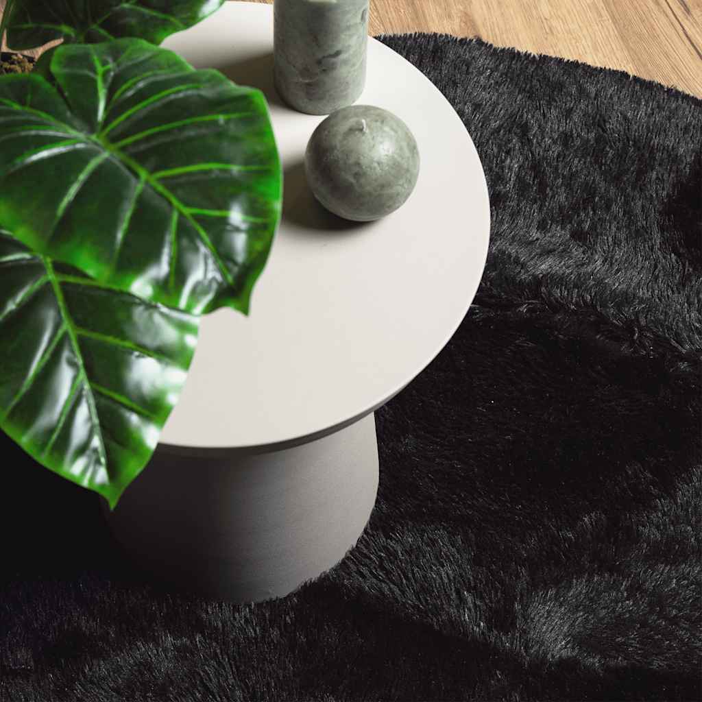 Teppich Shaggy Hochflor NAVARRA Schwarz 200x200 cm Polyester