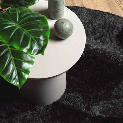 Teppich Shaggy Hochflor NAVARRA Schwarz 200x200 cm Polyester