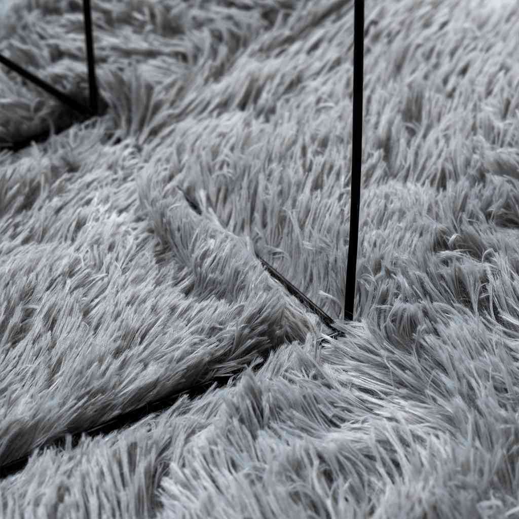 Teppich Shaggy Hochflor NAVARRA Silbergrau 200x200 cm Polyester