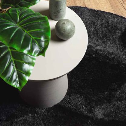 Teppich Shaggy Hochflor NAVARRA Schwarz 240x240 cm Polyester