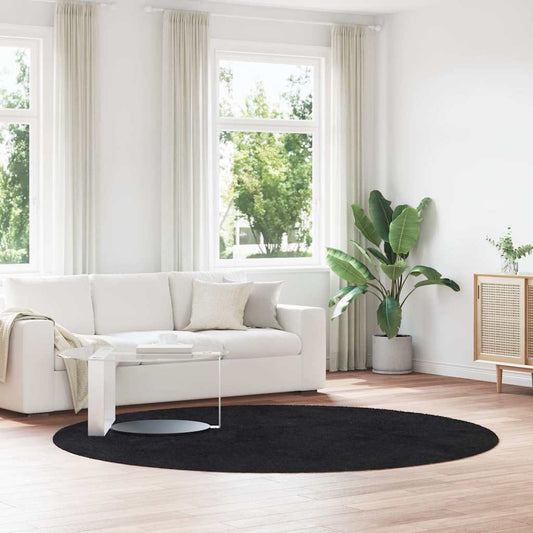 Teppich Shaggy Hochflor NAVARRA Schwarz 240x240 cm Polyester