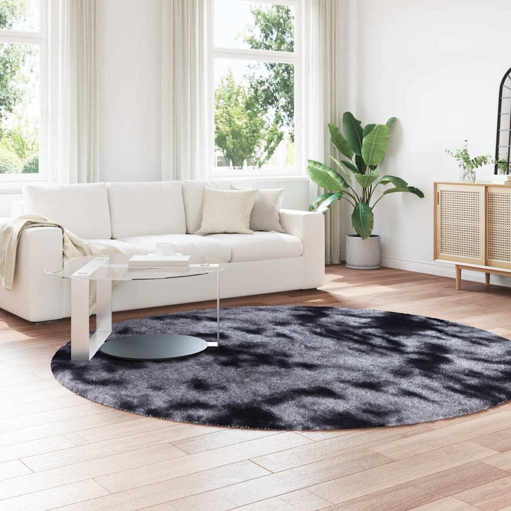 Teppich Shaggy Hochflor NAVARRA Dunkelgrau 240x240 cm Polyester