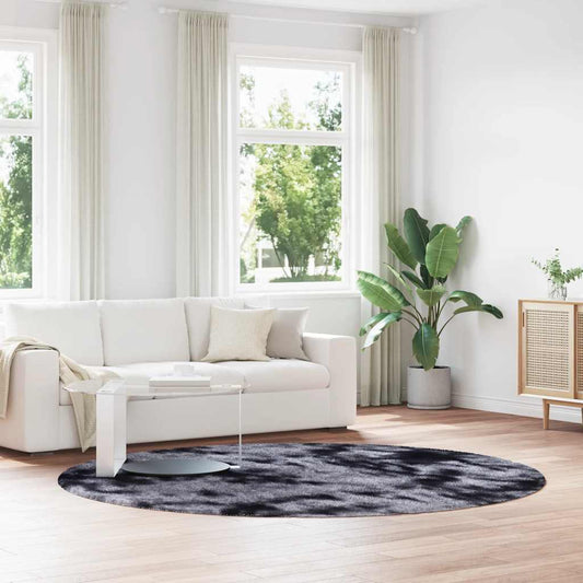 Teppich Shaggy Hochflor NAVARRA Dunkelgrau 240x240 cm Polyester