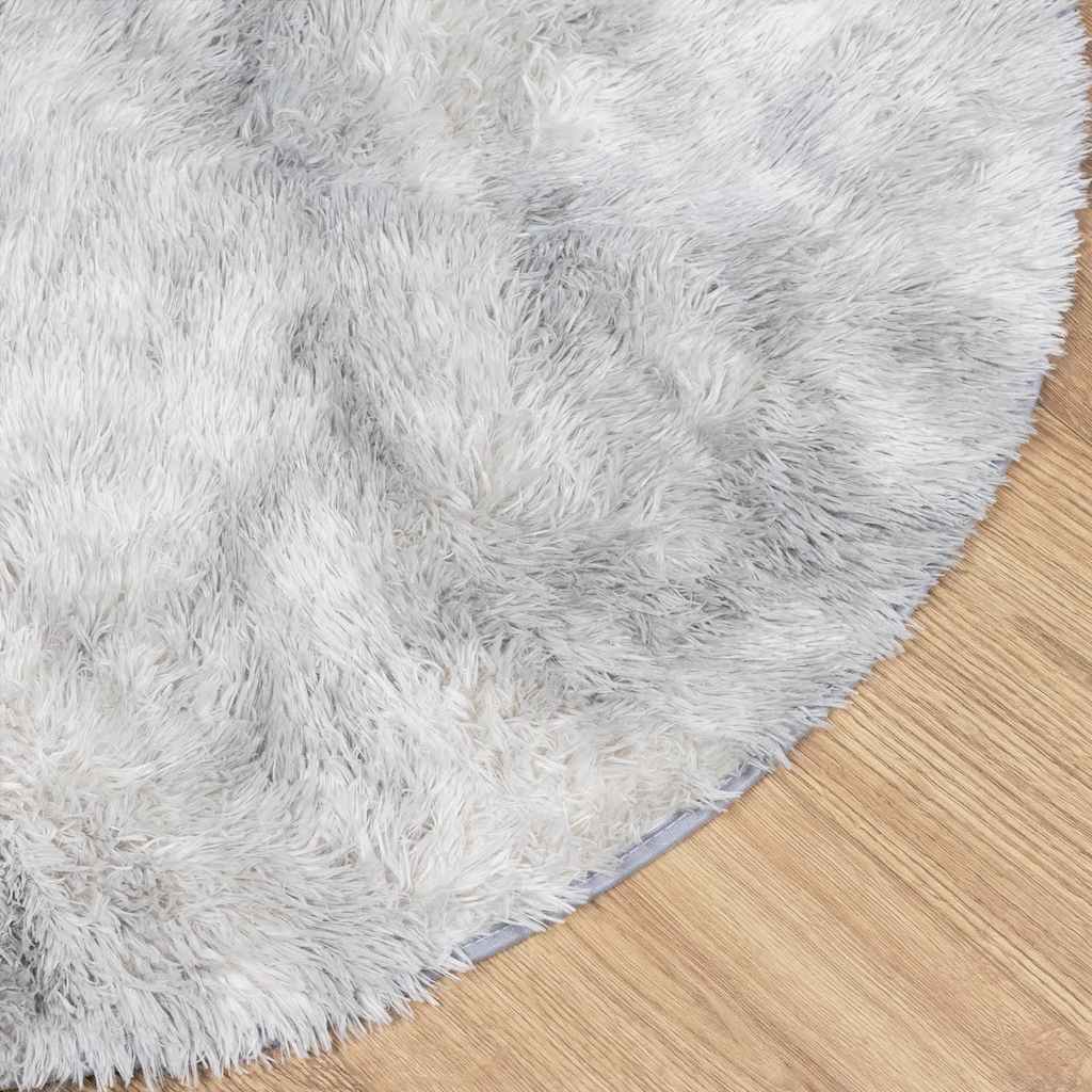 Teppich Shaggy Hochflor NAVARRA Hellgrau 240x240 cm Polyester