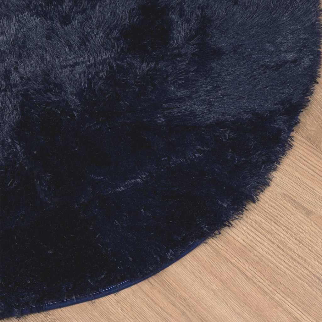 Teppich Shaggy Hochflor NAVARRA Marineblau 240x240 cm Polyester