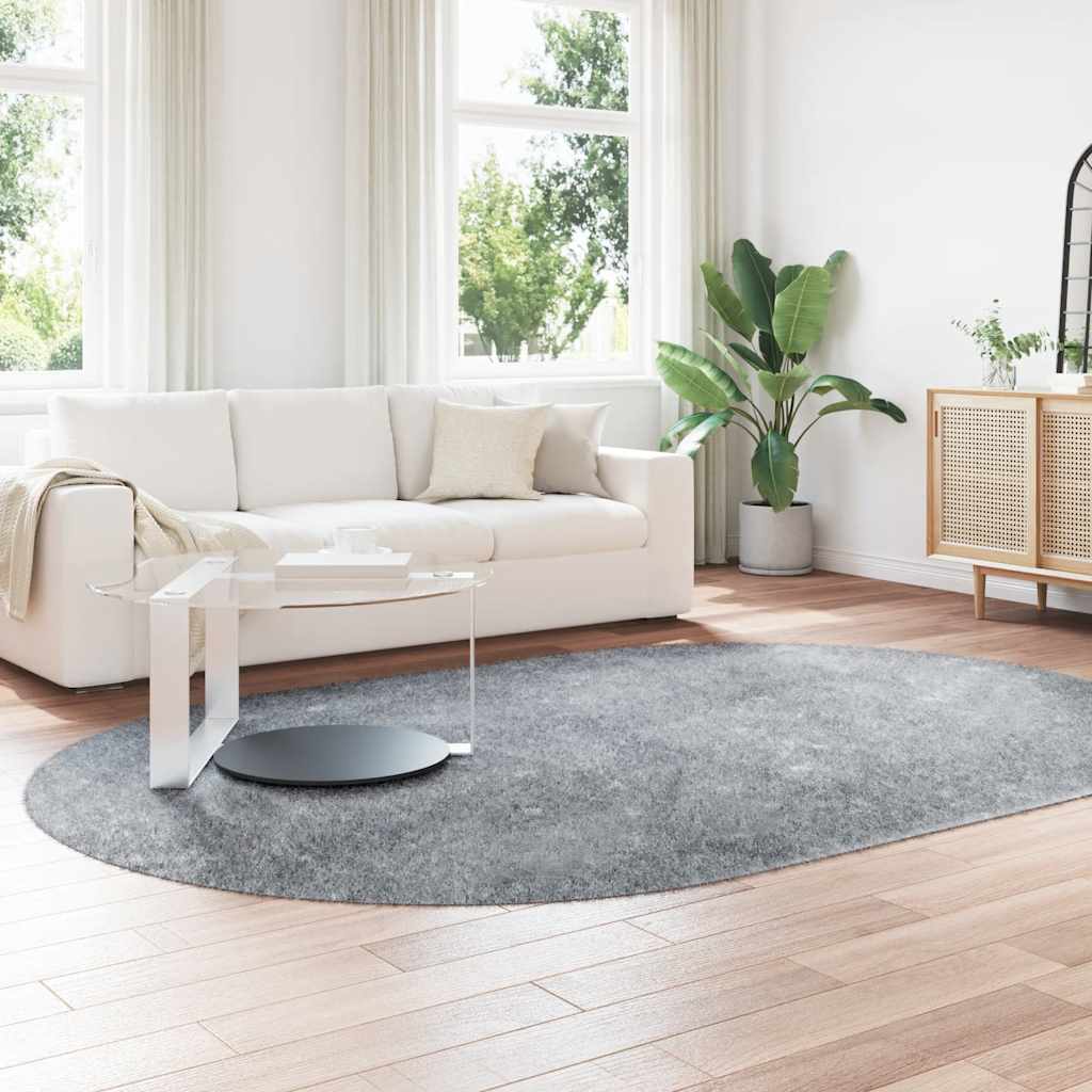 Teppich Shaggy Hochflor NAVARRA Silbergrau 300x200 cm Polyester