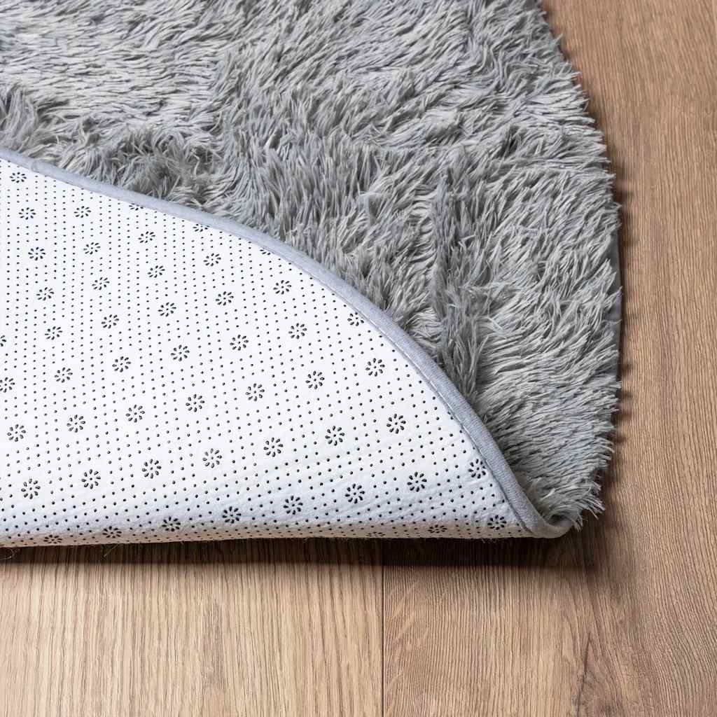 Teppich Shaggy Hochflor NAVARRA Silbergrau 300x200 cm Polyester