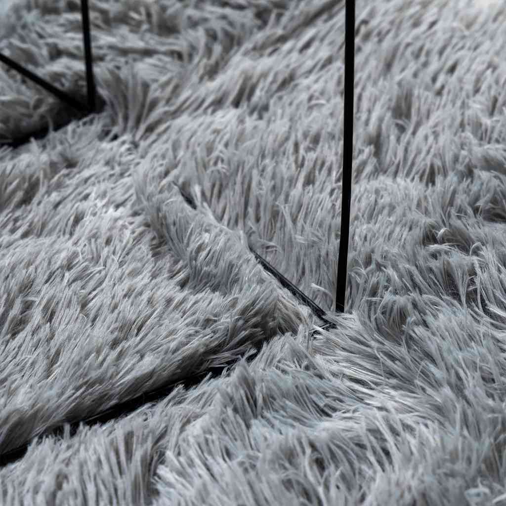 Teppich Shaggy Hochflor NAVARRA Silbergrau 300x200 cm Polyester