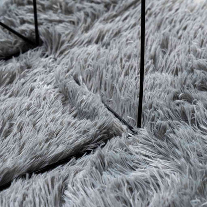Teppich Shaggy Hochflor NAVARRA Silbergrau 300x200 cm Polyester