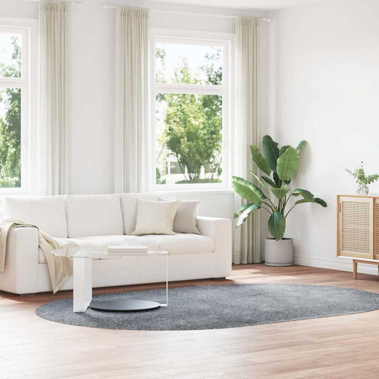 Teppich Shaggy Hochflor NAVARRA Silbergrau 300x200 cm Polyester