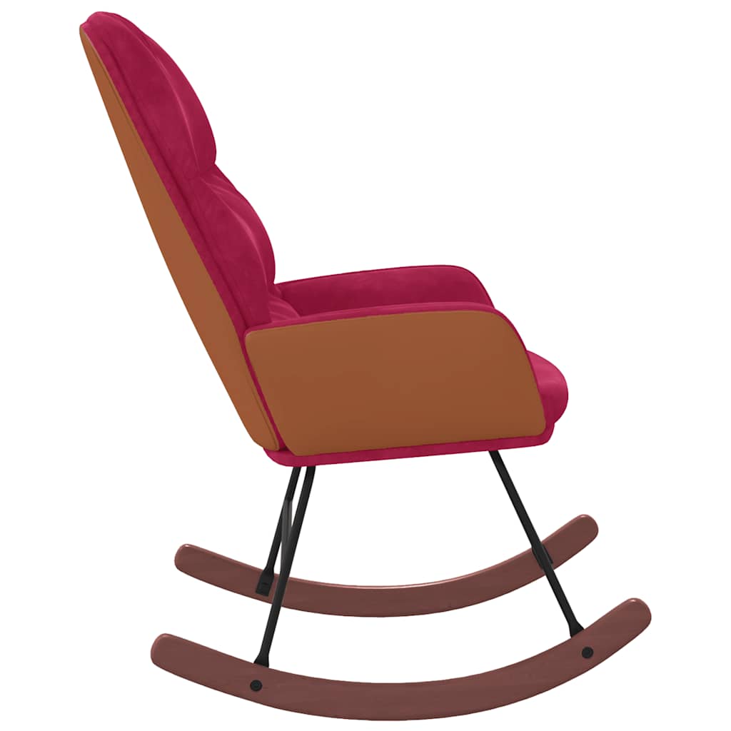 Schaukelstuhl Weinrot Samt