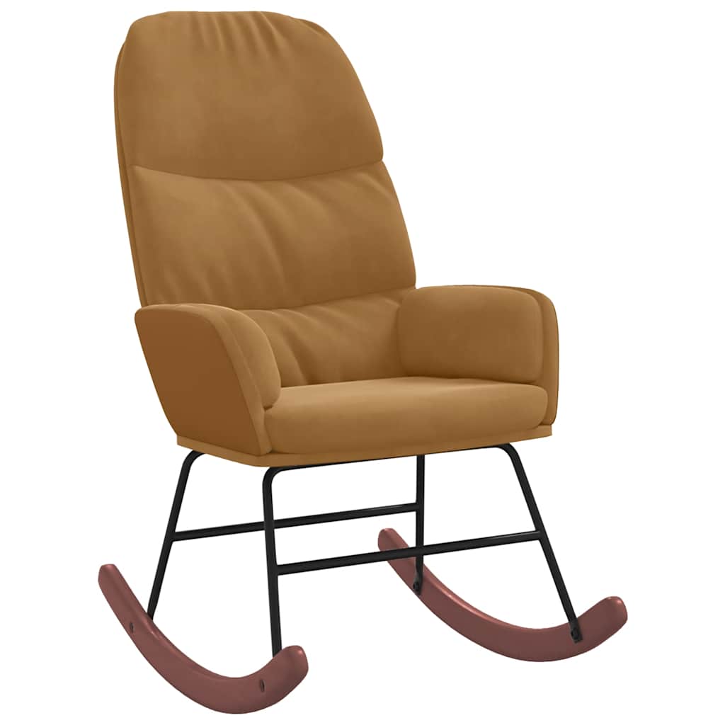Schaukelstuhl Braun Samt