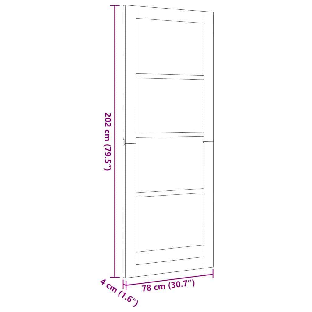 Innentür mit Glas ORKDAL Braun 78 x 202 cm