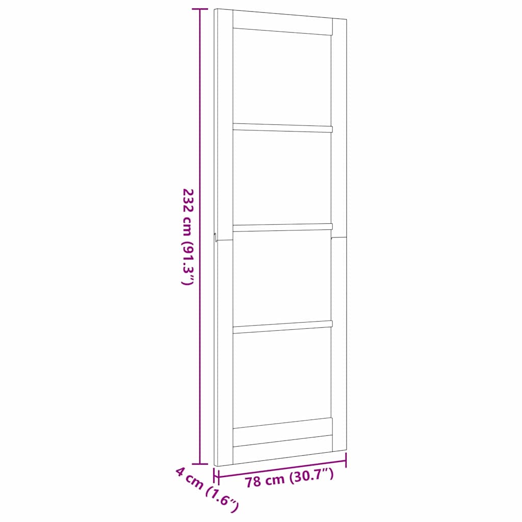 Innentür mit Glas ORKDAL Braun 78 x 232 cm