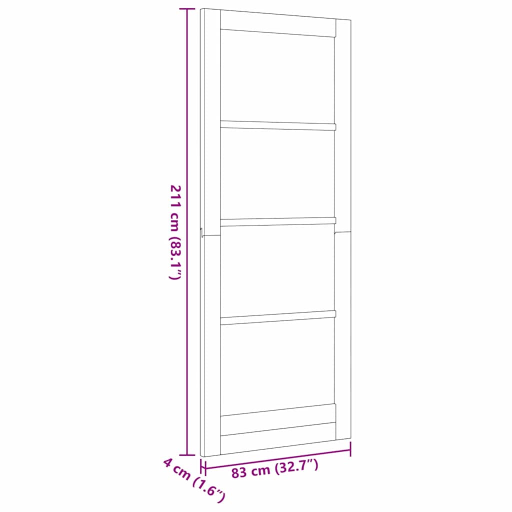 Innentür mit Glas ORKDAL Braun 83 x 211 cm