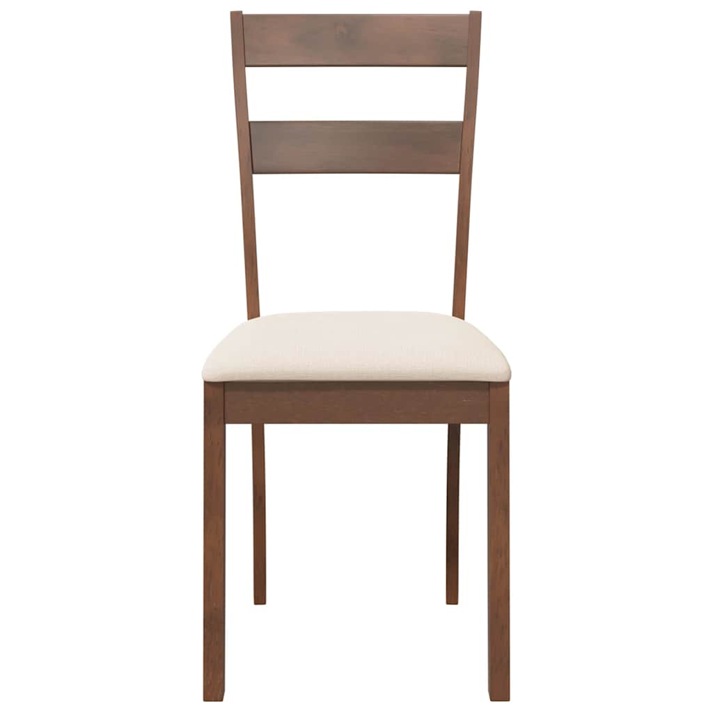 Esszimmerstühle mit Kissen 2 Stk. Braun Massivholz Gummibaum