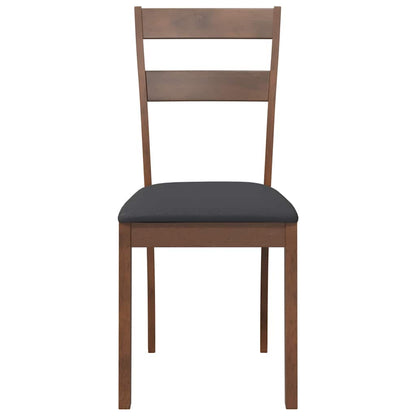 Esszimmerstühle mit Kissen 2 Stk. Braun Massivholz Gummibaum