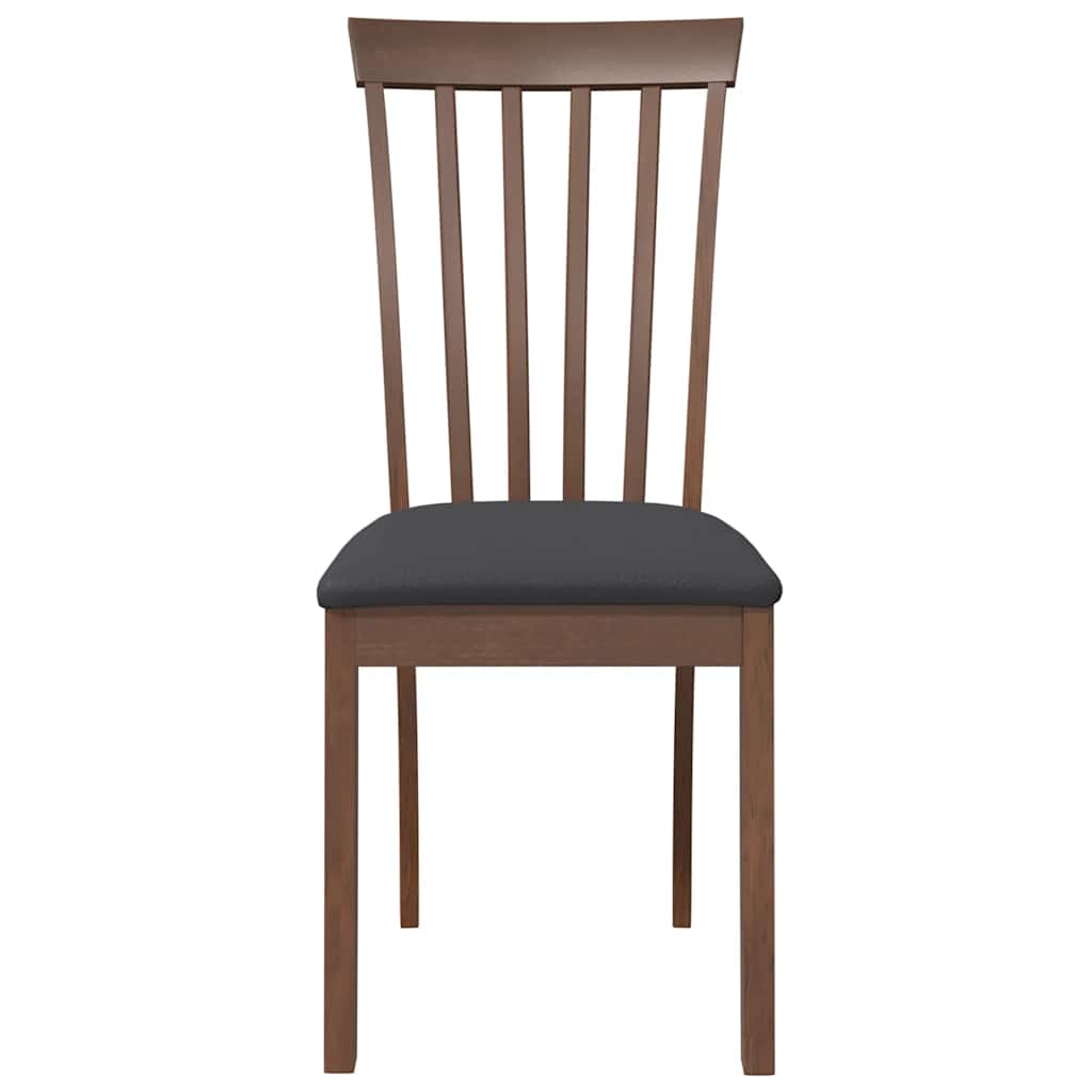Esszimmerstühle mit Kissen 2 Stk. Braun Massivholz Gummibaum