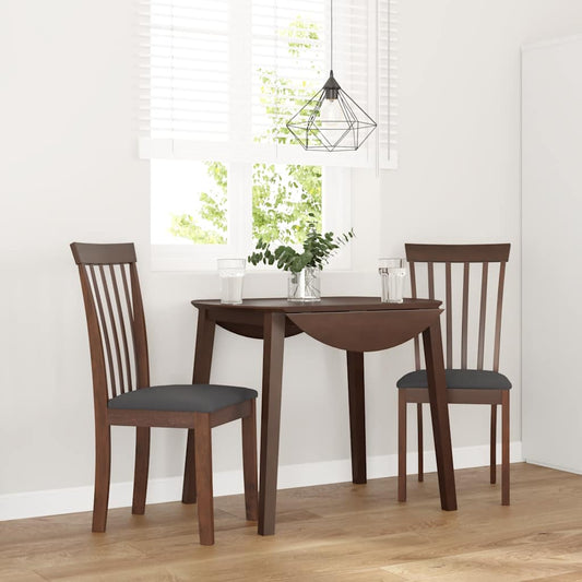 Esszimmerstühle mit Kissen 2 Stk. Braun Massivholz Gummibaum